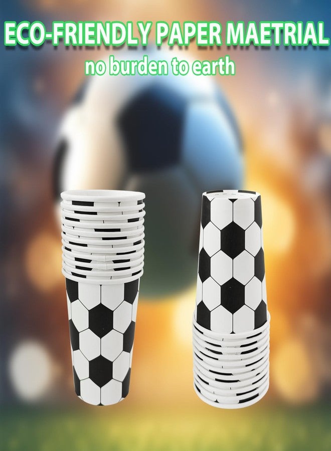 EaciTown Soccer Themed Paper Cups 9OZ Soccerball Pattern Drinking Cups Birthday Party Favors Soccer Baby Shower Supplies (30) - Image 5